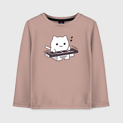 Лонгслив хлопковый детский Аниме Бонго кот, цвет: пыльно-розовый