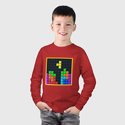 Лонгслив хлопковый детский Tetris, цвет: красный — фото 2