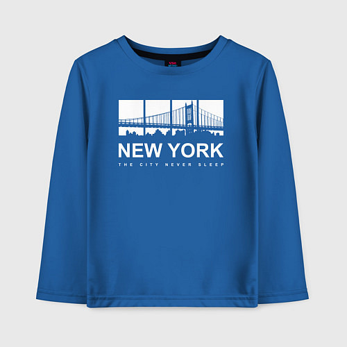 Детский лонгслив Нью-Йорк Сити / Синий – фото 1