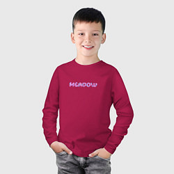 Лонгслив хлопковый детский Meadow, цвет: маджента — фото 2