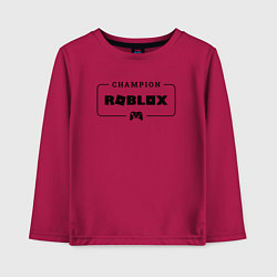 Лонгслив хлопковый детский Roblox gaming champion: рамка с лого и джойстиком, цвет: маджента