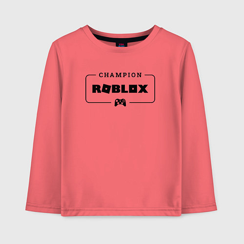 Детский лонгслив Roblox gaming champion: рамка с лого и джойстиком / Коралловый – фото 1