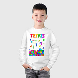 Лонгслив хлопковый детский Фильм Тетрис логотип, цвет: белый — фото 2