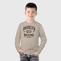 Лонгслив хлопковый детский Brooklyn boxing, цвет: миндальный — фото 2