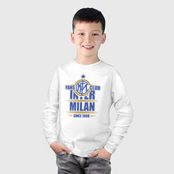 Лонгслив хлопковый детский Inter Milan fans club, цвет: белый — фото 2