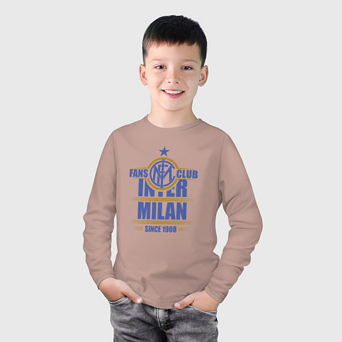Детский лонгслив Inter Milan fans club / Пыльно-розовый – фото 3