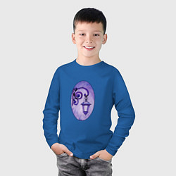 Лонгслив хлопковый детский Фиолетовый уличный фонарь в рамке, цвет: синий — фото 2