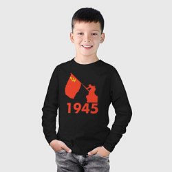 Лонгслив хлопковый детский 1945, цвет: черный — фото 2