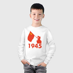 Лонгслив хлопковый детский 1945, цвет: белый — фото 2