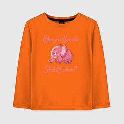 Лонгслив хлопковый детский Ты видишь розового слона?, цвет: оранжевый