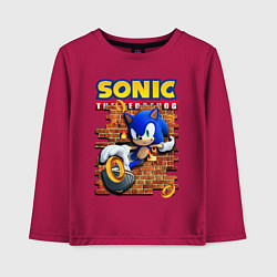 Лонгслив хлопковый детский Соник ёж, цвет: маджента