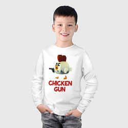 Лонгслив хлопковый детский Chicken Gun chick, цвет: белый — фото 2