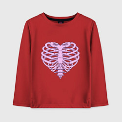 Лонгслив хлопковый детский Bone heart, цвет: красный