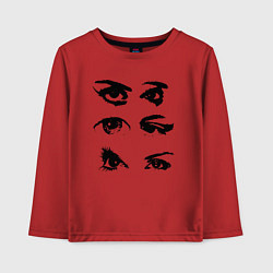 Лонгслив хлопковый детский Black contoured eyes, цвет: красный