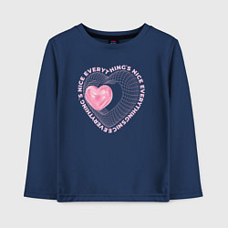 Лонгслив хлопковый детский Everythings nice, цвет: тёмно-синий