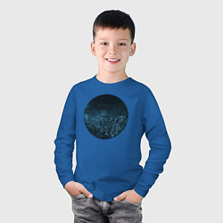 Лонгслив хлопковый детский НЛО и скалы, цвет: синий — фото 2