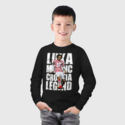 Лонгслив хлопковый детский Лука Модрич Хорватия, цвет: черный — фото 2