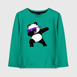 Лонгслив хлопковый детский Dab panda, цвет: зеленый