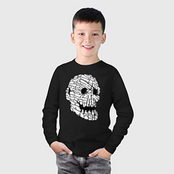 Лонгслив хлопковый детский Каменный скелет, цвет: черный — фото 2