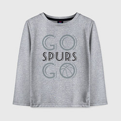 Лонгслив хлопковый детский Go spurs go, цвет: меланж