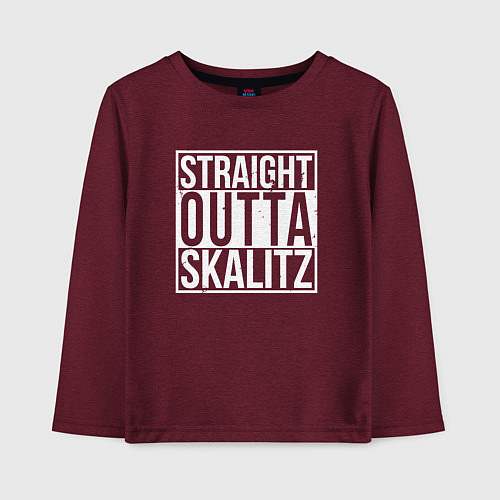 Детский лонгслив Straight outta Skalitz / Меланж-бордовый – фото 1