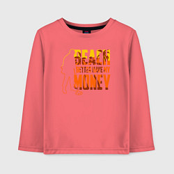 Лонгслив хлопковый детский Beach money, цвет: коралловый