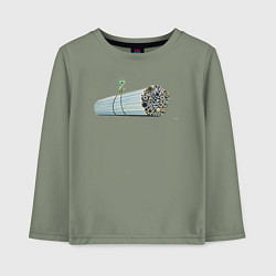 Лонгслив хлопковый детский Металл на крюке, цвет: авокадо