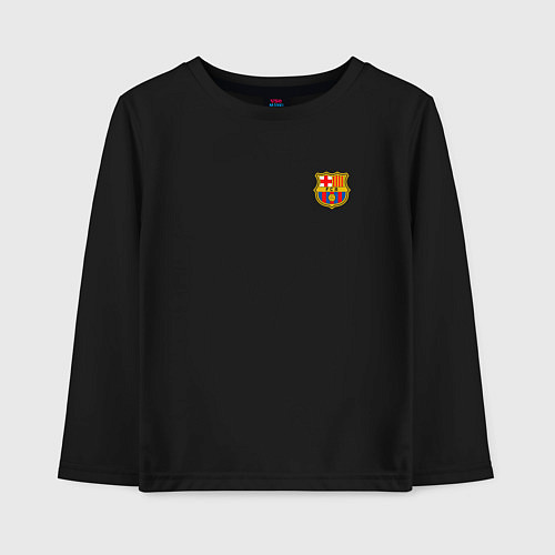 Детский лонгслив ФК Барселона эмблема / Черный – фото 1