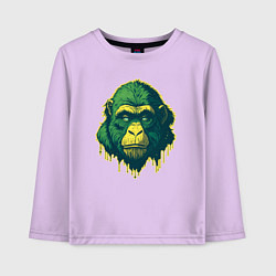Лонгслив хлопковый детский Обезьяна голова гориллы, цвет: лаванда