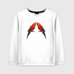 Лонгслив хлопковый детский Пара красных попугаев, цвет: белый