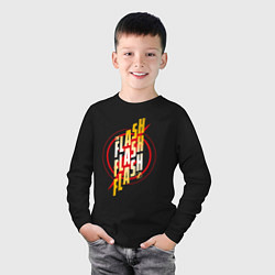 Лонгслив хлопковый детский Flash x3, цвет: черный — фото 2