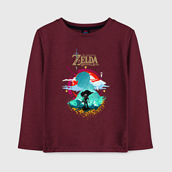 Лонгслив хлопковый детский The Legend of Zelda - Link, цвет: меланж-бордовый