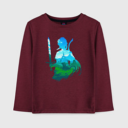 Лонгслив хлопковый детский Персонаж Линк, цвет: меланж-бордовый