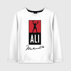 Лонгслив хлопковый детский Muhammad Ali boxer, цвет: белый