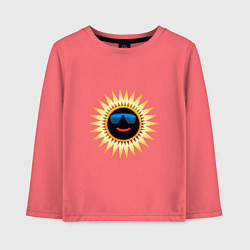 Лонгслив хлопковый детский Солнце в очках, цвет: коралловый