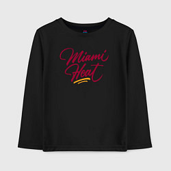 Лонгслив хлопковый детский Miami Heat fan, цвет: черный