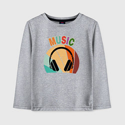 Лонгслив хлопковый детский Music phones, цвет: меланж