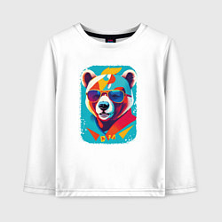 Лонгслив хлопковый детский Pop-Art Panda, цвет: белый