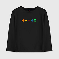 Лонгслив хлопковый детский Математические логотипы Эда Ширана, цвет: черный