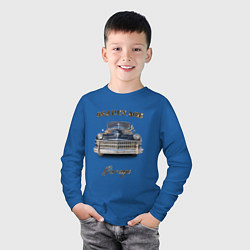 Лонгслив хлопковый детский Классический автомобиль Chrysler New Yorker, цвет: синий — фото 2
