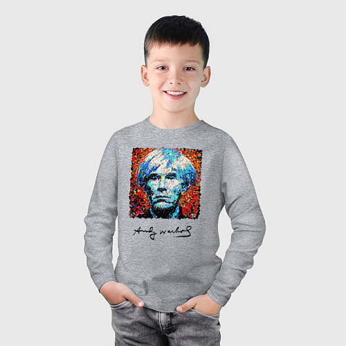 Детский лонгслив Andy Warhol - celebrity / Меланж – фото 3