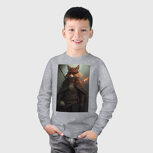 Детский лонгслив Лис авантюрист / Меланж – фото 3