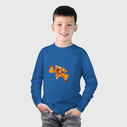 Лонгслив хлопковый детский Пицца с куринными крылышками, цвет: синий — фото 2