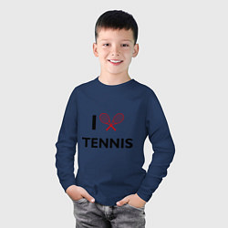 Лонгслив хлопковый детский I Love Tennis, цвет: тёмно-синий — фото 2