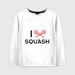 Лонгслив хлопковый детский I Love Squash, цвет: белый