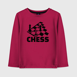 Лонгслив хлопковый детский Chess game, цвет: маджента