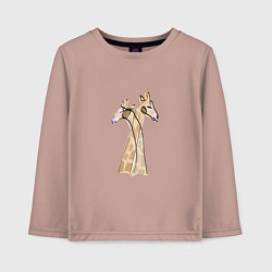 Лонгслив хлопковый детский Нежные жирафы, цвет: пыльно-розовый
