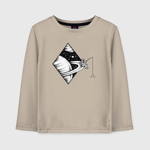 Детский лонгслив Space fisher / Миндальный – фото 1