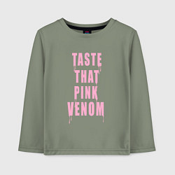 Лонгслив хлопковый детский Tasty that pink venom - blackpink, цвет: авокадо