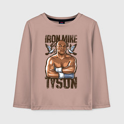 Лонгслив хлопковый детский Iron Mike Tyson Железный Майк Тайсон, цвет: пыльно-розовый